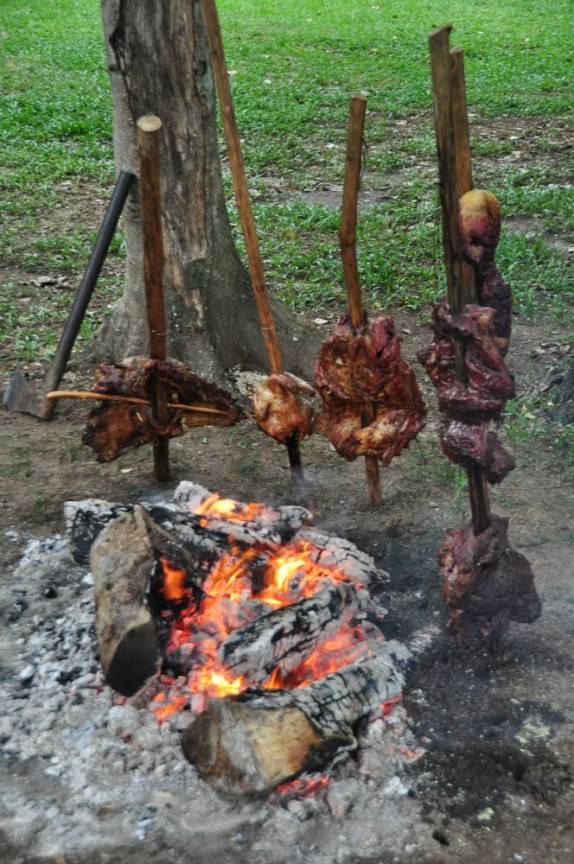 O nosso jantar na primeira noite no Hato El Cedral, na região dos llanos, na Venezuela